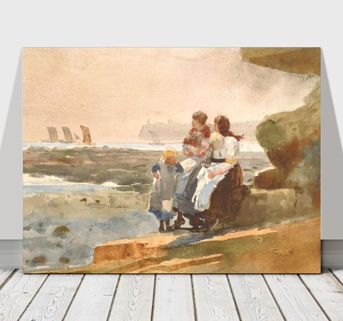 WINSLOW HOMER - Under The Cliff - CANVAS ART PRINT POSTER - Sea Landscape 24x18"