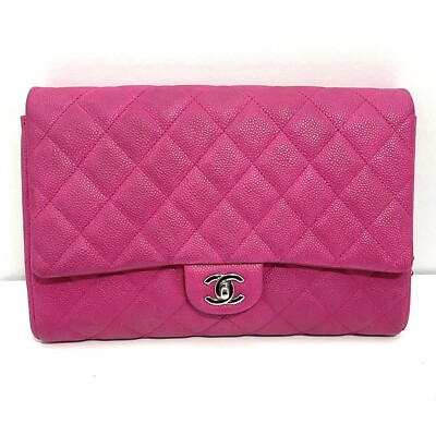 CHANEL Classic Single Flap Chain Clutch Shoulder Bag Hot Pink