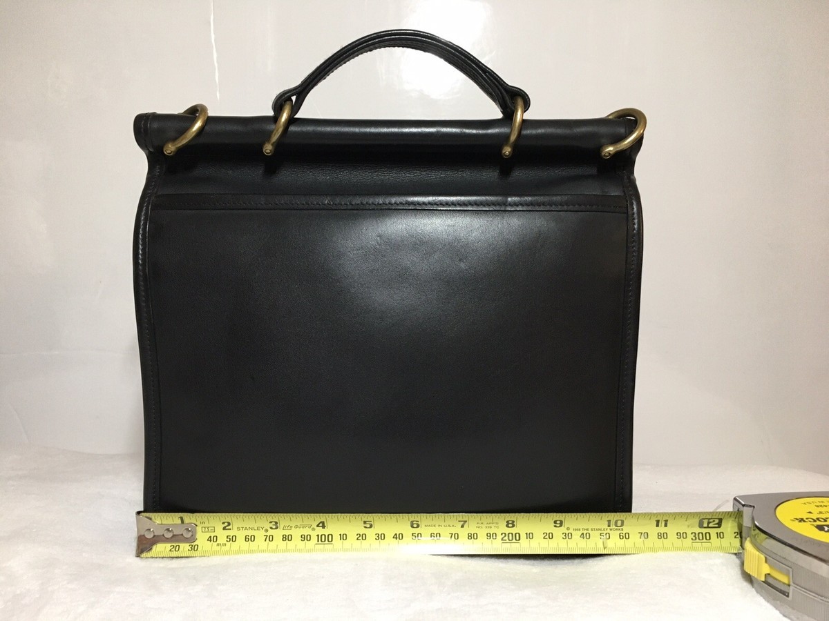 Vintage Coach Willis Black Leather Crossbody Tote Bag D62-9927
