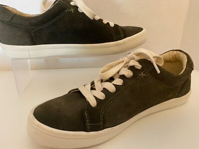 Frye Kerry Suede Sneakers Women 8.5 Fatigue Green Low Top Comfort Trainers Shoes
