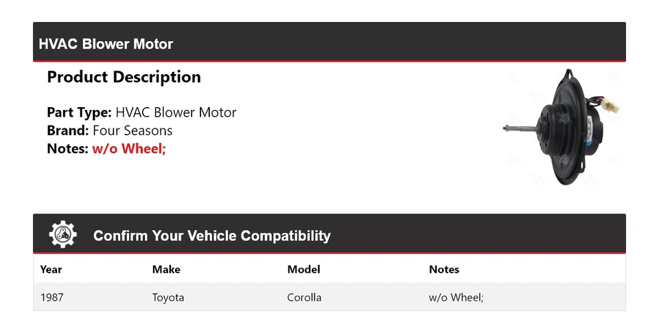 Motor soplador de climatización para Toyota Corolla 1987 4 estaciones Foto 2 de 4