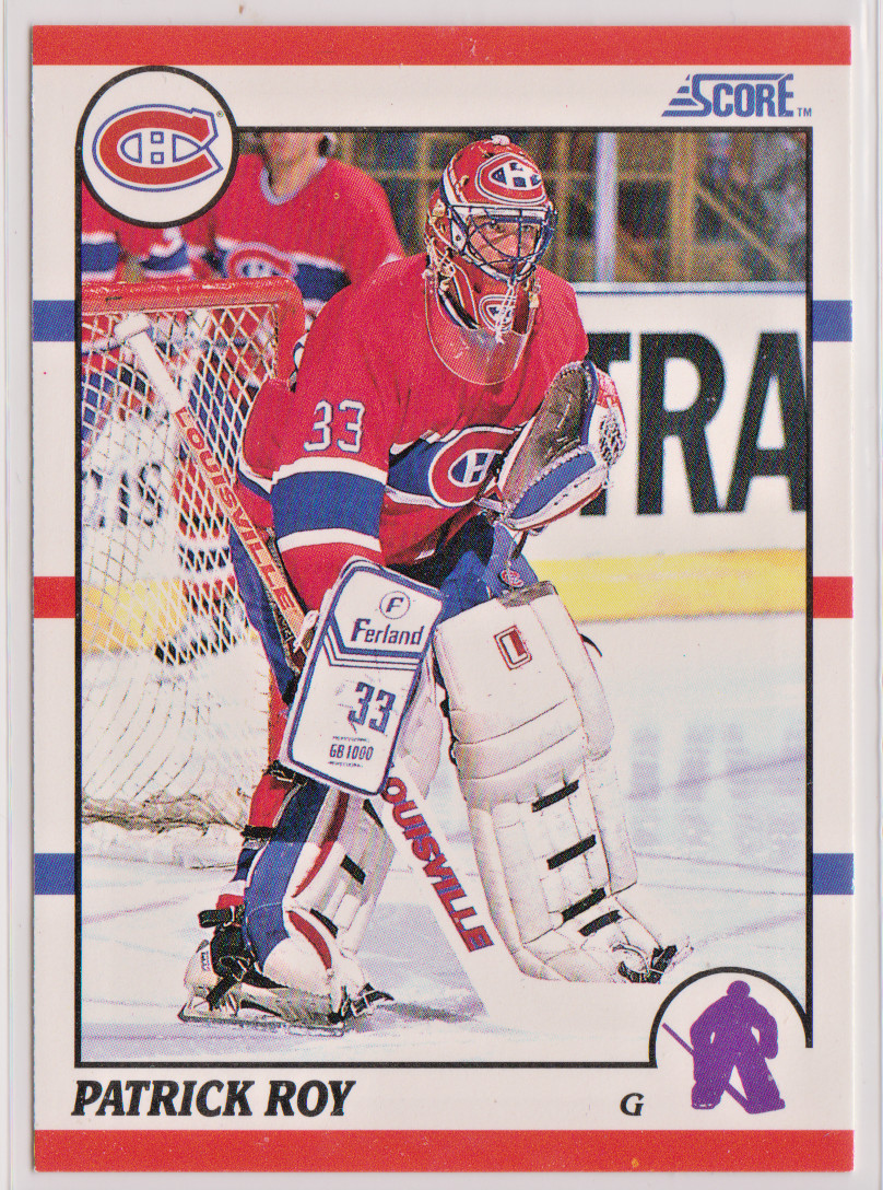 Patrick Roy Montreal Canadians Goalie 1990-91 Score Card # 10 Near-Mint