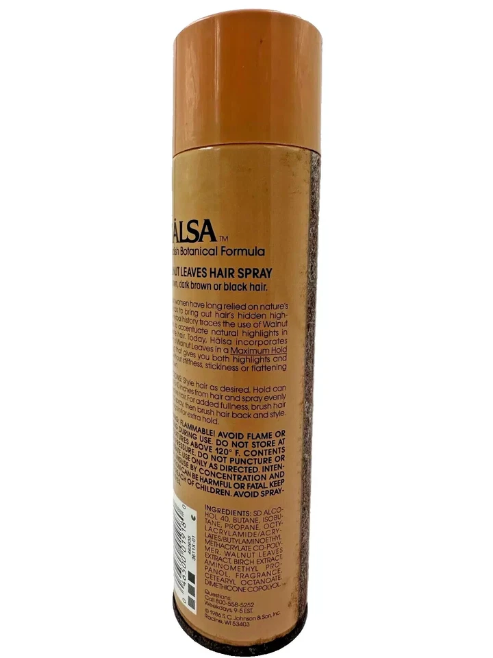 Spray para el cabello SC Johnson Wax Halsa 1986 Swedish Botanical Max Hold hojas de nogal Foto 3 de 4
