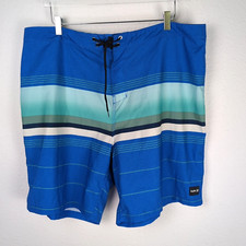 Hurley Men's Swim Trunks 40 Blue Striped Pocket