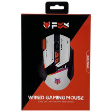 FOX PC RGB Wired Optical Gaming Mouse 7200 DPI Lightweight Ergonomic - WHITE