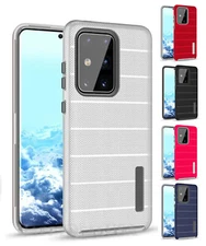 For Samsung Galaxy S20 Ultra - Armor Grip Rugged Cover Case w/Aluminum Button 