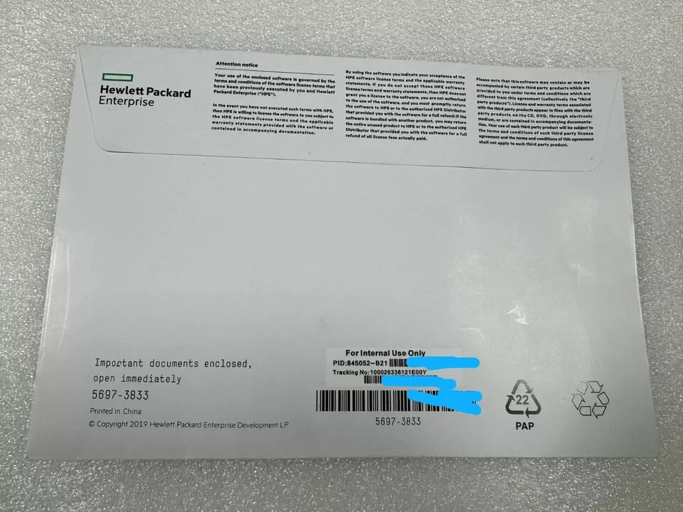NEW HP 512485-B21 License iLO5| iLO4| iLO3| iLO2 Advanced 1 year