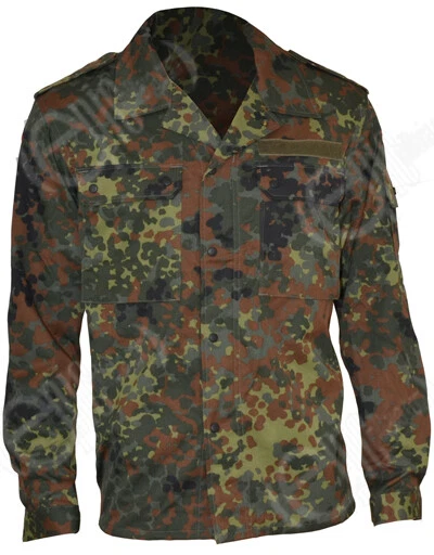 German Flecktarn Field Shirt Army Military Camo Fatigue Airsoft