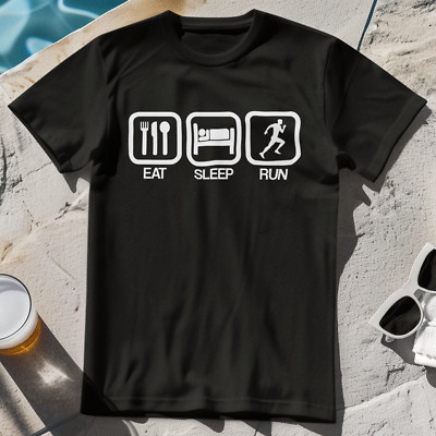 EAT SLEEP RUN T-SHIRT - Love Running Runner Jogging Sprint Zubehör Kleidung