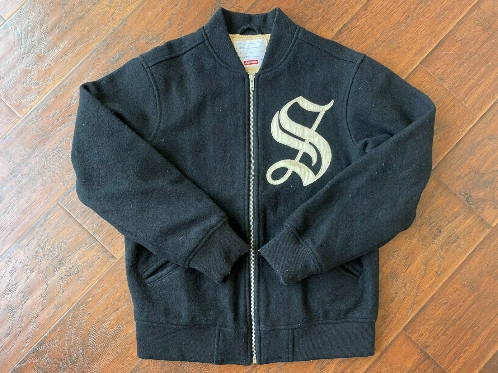 Veste universitaire anglaise ancienne suprême 2016 boîte logo manteau plus haut chasseur de tigres petit