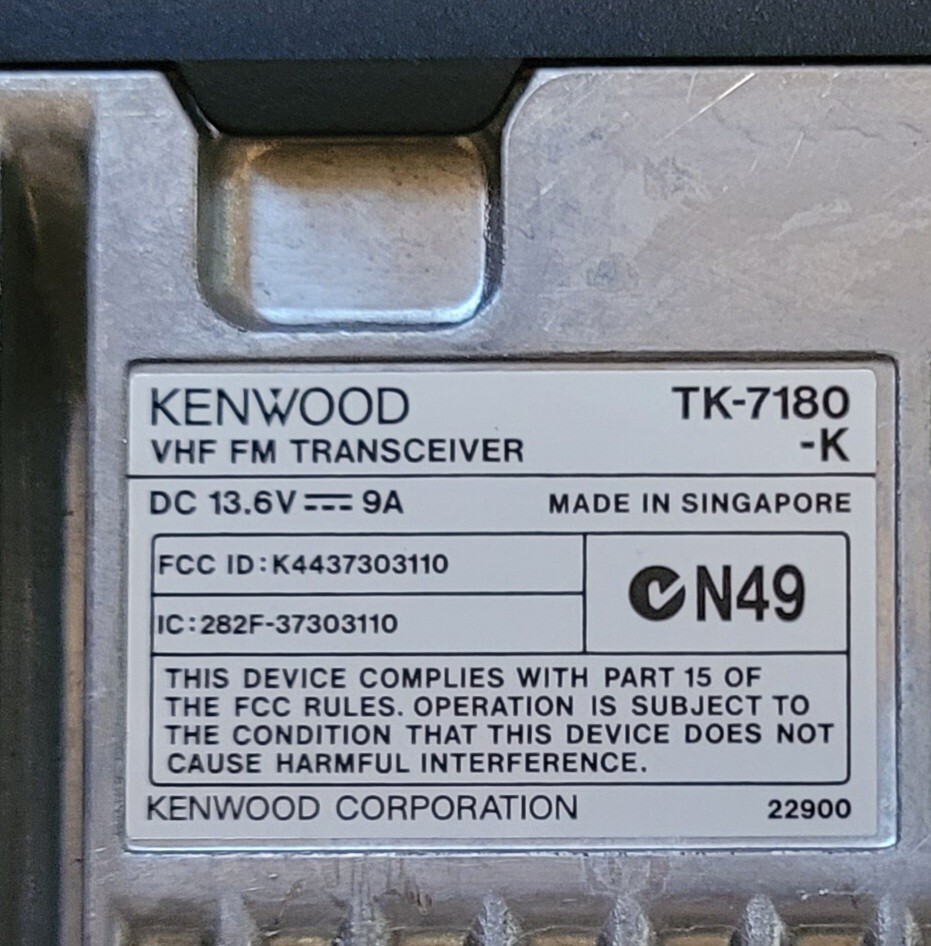 KENWOOD TK7180K 30W MOBILE RADIO WITH MOUNTING BRACKET 136174 MHz