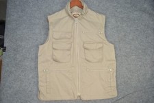 VTG Banana Republic Safari Vest Mens Medium Beige Mock Neck Full Zip Hiking