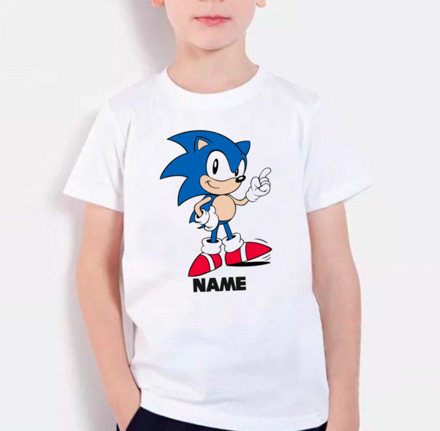 Sonic The Hedgehog Personalised T-Shirts Top Tee Birthday Adult Kid Sizes
