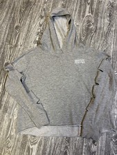 JUSTICE CROP LONG SLEEVE GRAY CUT OUT ARMS HOODIE GIRLS SIZE 18 PLUS