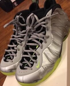 grey and lime green foamposites