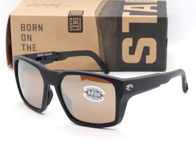 COSTA DEL MAR TAILWALKER SUNGLASSES Matte Black/Copper-Silver Mirror 580G GLASS