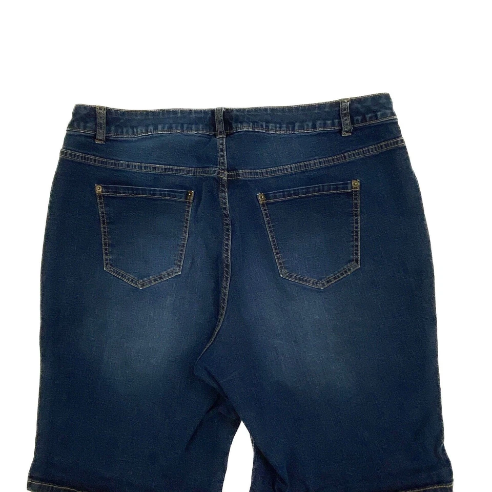 Pantalones cortos vaqueros Venezia Bermuda para mujer talla 20 azul lavado oscuro Foto 2 de 3