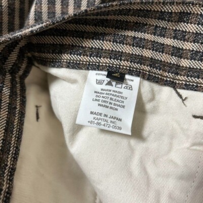 Kapital Size 2 Cotton Back Lace-up Pants Gray From JAPAN