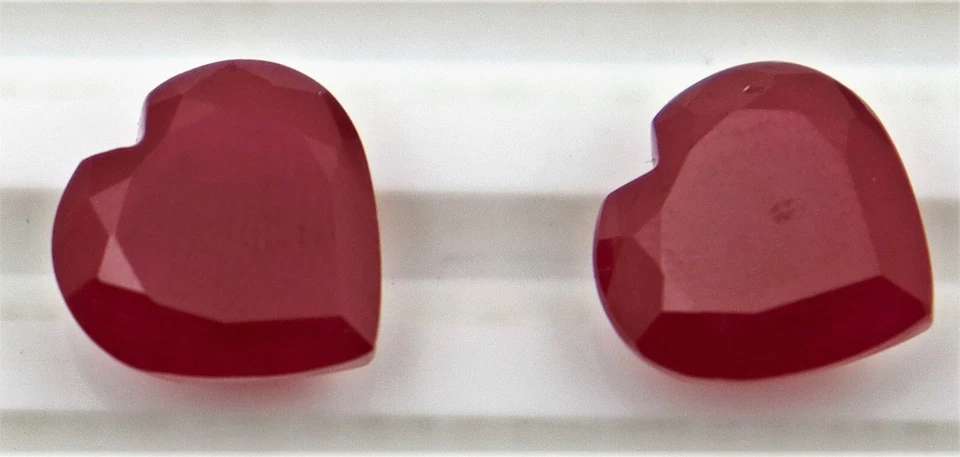 Heart Shape Ruby Opaque AAA Rated Lab Created Synthetic Gemstone 11mm to 18mm - Image 4 of 4