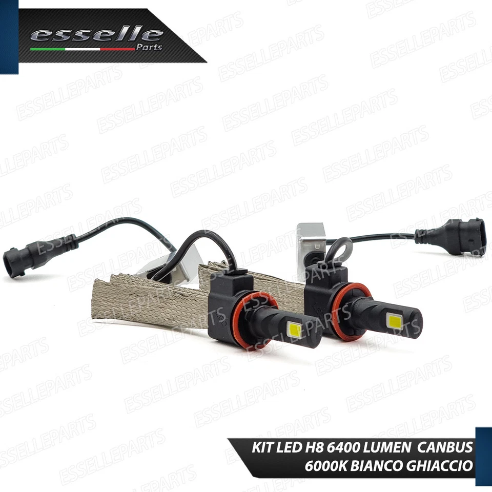 KIT FULL LED FORD C MAX II LAMPADE H8 FENDINEBBIA CANBUS 6400 LUMEN 6000K - Immagine 3 di 4