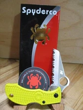 NIB Spyderco Seki City Japan ManBug SALT H2 Blunt Tip Serrated Pocket Knife-MYLS