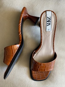 brown croc heels