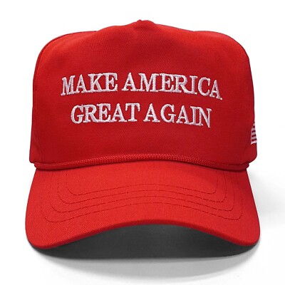 Cappello Trump 2024 Make America Great Again - Berretto Baseball Regolabile, Unisex, 65% Cotone, Con Bandiera USA Ricamata