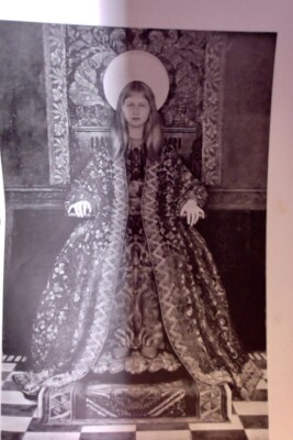 1898 orig.PRINT Thomas Cooper Gotch ALLELUIA, THE CHILD ENTHRONED Pre-Raphaelite