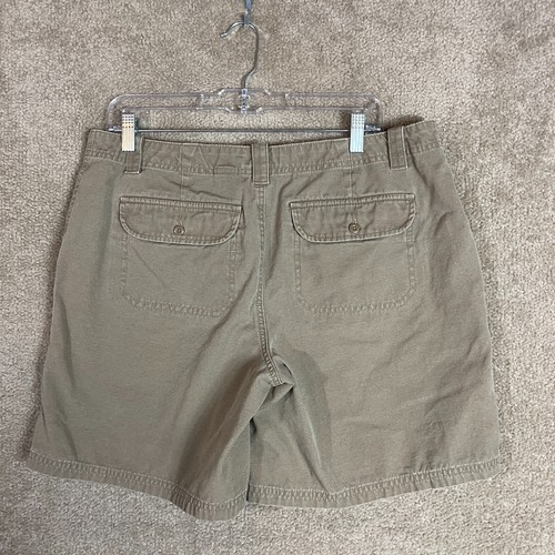 Eddie Bauer Utility Shorts Women Size 14 Tan Brown Vashon Fit Roll Up Hem Casual - Picture 10 of 10