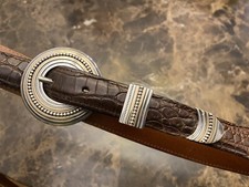 James Reid .925 Sterling 14k Gold Romanesque belt buckle set  