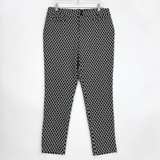 Cato Women  s Dress Pants Size 14 Black Contemporary Geometric Print