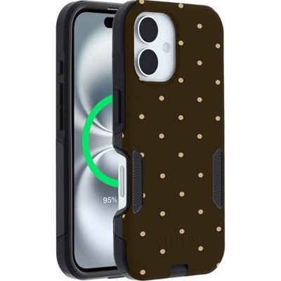 OtterBox iPhone 16 (Only) Commuter Case   Built-In MagSafe - Brown Polka Dots