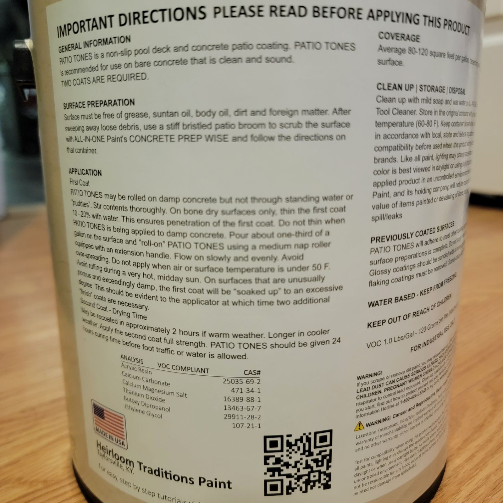 Heirloom Traditions Patio Tones Putty 1 Gal All-In-One Paint Non-Slip Deck