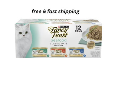 Purina Fancy Feast Seafood Classic Pate Wet Cat Food 3 Oz. - 12 Cans