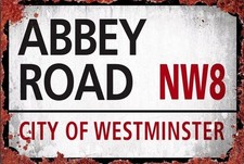 Abby Road Aluminium Metal Sign Man Cave Home Kitchen Office Garage