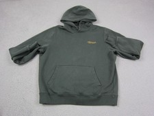 Abercrombie Fitch Hoodie Mens Large Green Premium Polished Fleece Sweatshirt