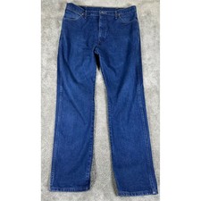 Wrangler 13MWZ Cowboy Cut Jeans Mens 36x34 Blue Denim Straight Leg Western A001