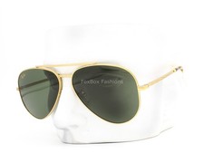 Ray-Ban New Aviator Sunglasses RB 3625 9196/31 Unisex Gold Green 58mm w/case