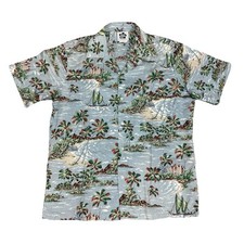 VTG 80s Hilo Hattie Shirt Mens Large Short Sleeve Button Palm Camp Aloha