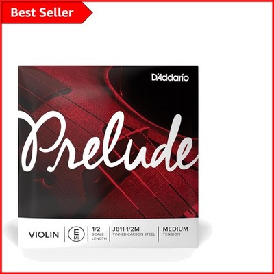 D'Addario Prelude E-Saite im Maßstab 1/2 - massiver Stahlkern für außergewöhnliche Wärme