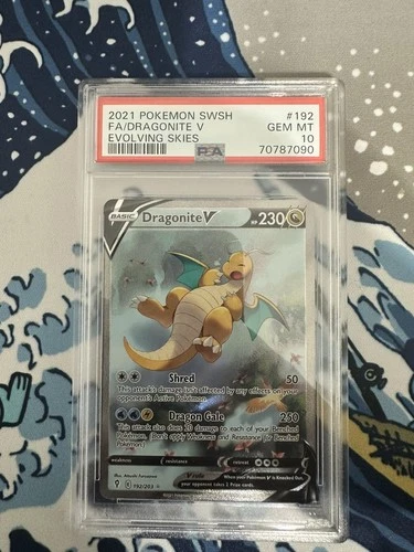Pokemon Dragonite V Evolving Skies Full Alt Art #192 PSA 10 Gem Mint