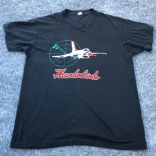 Vintage USAF Thunderbirds Single Stitch T-Shirt Black Size XL Made in USA