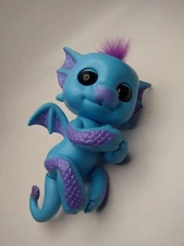 WowWee Fingerlings Glitter Dragon Tara Blue with Purple Interactive Toy Tested