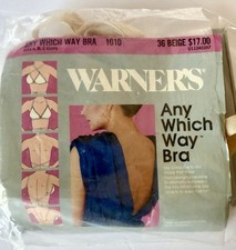 Vintage Warner s Any Which Way Bra 1010 36 A/B/C Beige Convertible Backless NOS