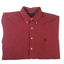 Ralph Lauren Yarmouth Oxford Shirt Mens 17 34/35 Red Long Sleeves Button Down