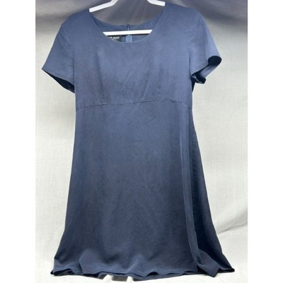 Vintage August Silk Muted Black 100% Silk Short Sleeve Dress Petite 12P