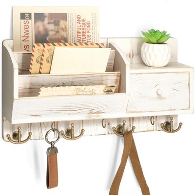 Key Holder Wall Mount with Mail Sorter - 20lbs Load Capacity, 3-Tier Organizer