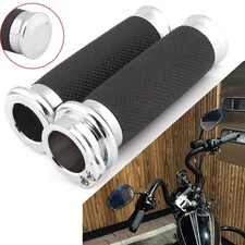 1 Inch Hand Grips 25mm Motorcycle Handlebar Grips Cable Throttle for Harley NEW