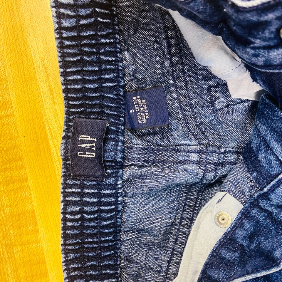 RARO Vintage GAP Jeans Flare Infantil Tamanho 5 Y2K Lantejoulas Boho Festival Fade Azul a Branco - Imagem 4 de 4