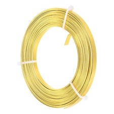 1-Pack 5mm Wide x 16.4ft/5m Bendable Flat Aluminum Wire Gold Tone